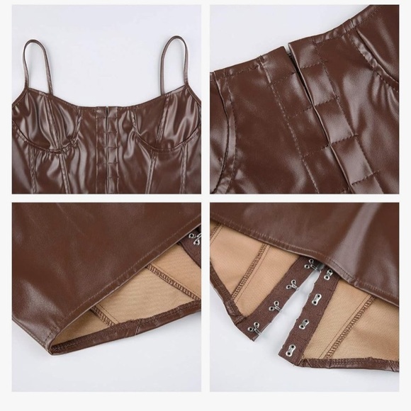 NWOT PU leather bustier corset top - Picture 2 of 5